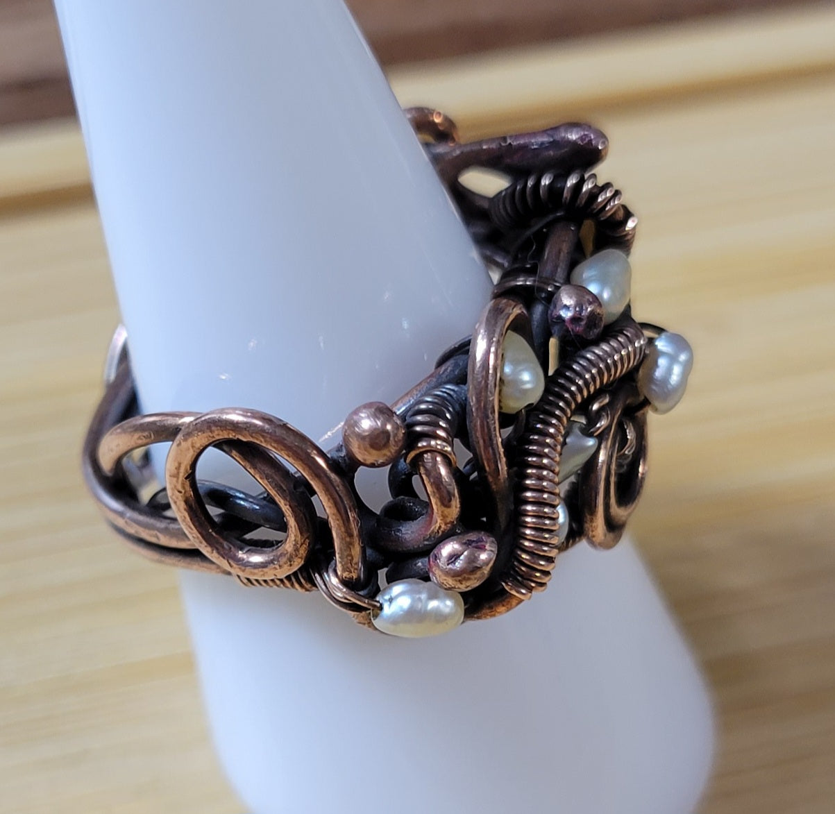 Pearl's and Copper Ring
