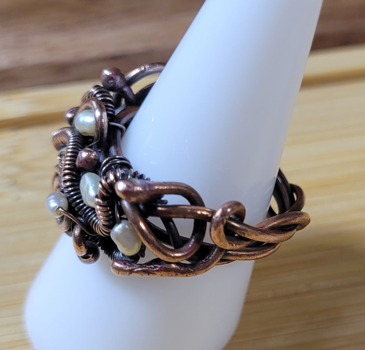 Pearl's and Copper Ring
